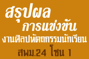 สรุปผลการแข่งขันงานศิลปหัตถกรรมนักเรียน ครั้งที่ 66 สพม.24 โซน 1